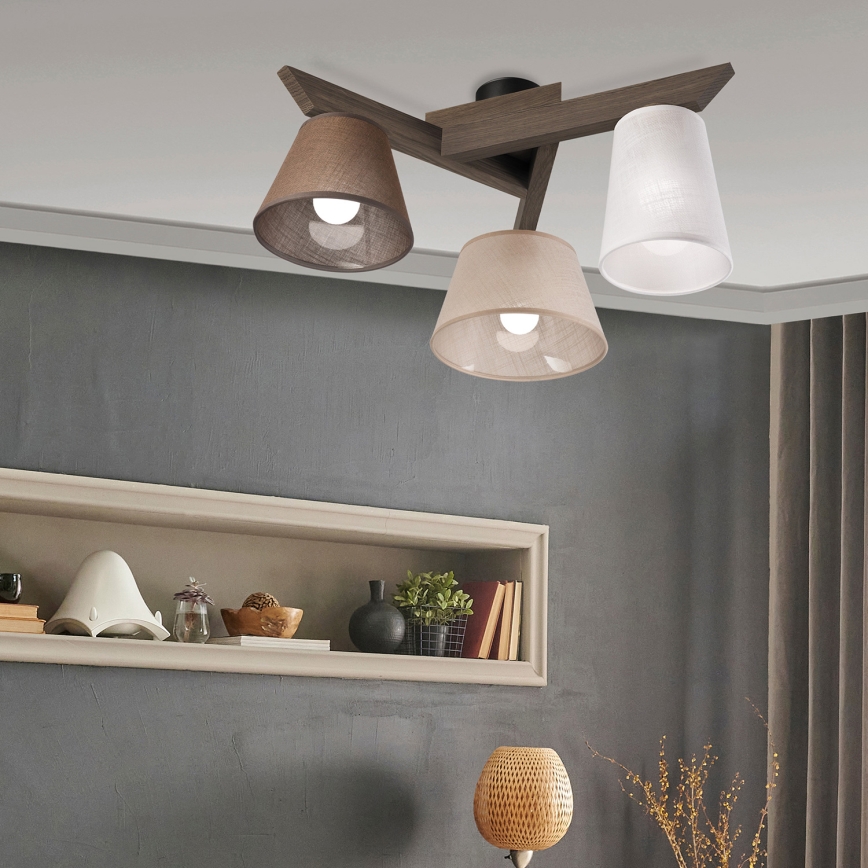 Brilagi - LED Pintakiinnitteinen kattovalaisin ANTHONY 3xE14/40W/230V tammi-pähkinä