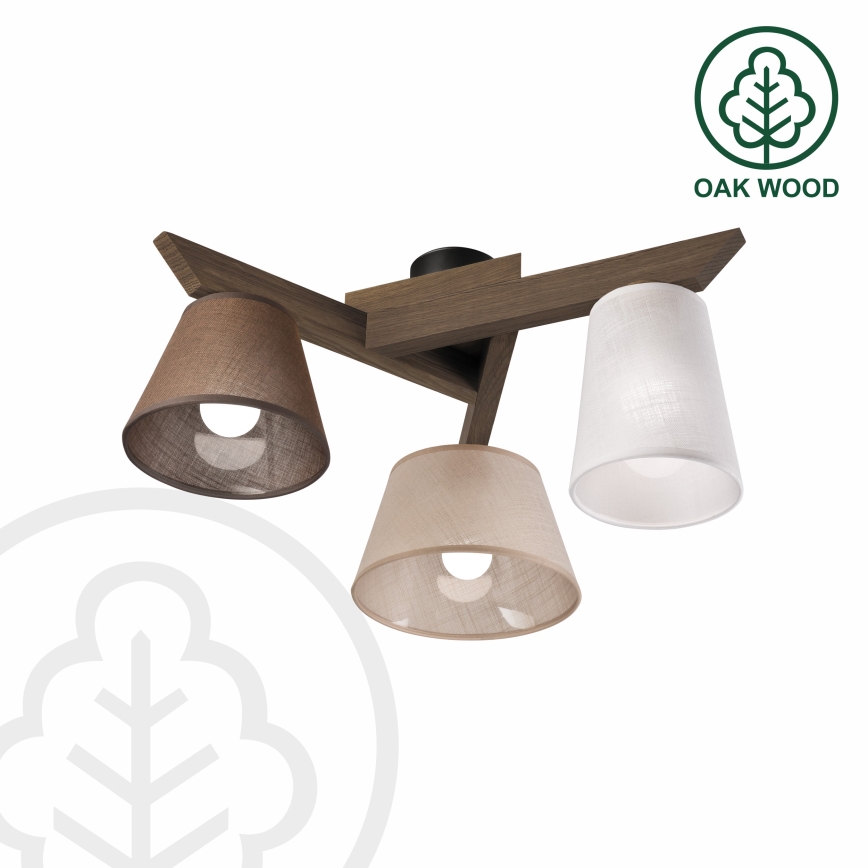 Brilagi - LED Pintakiinnitteinen kattovalaisin ANTHONY 3xE14/40W/230V tammi-pähkinä