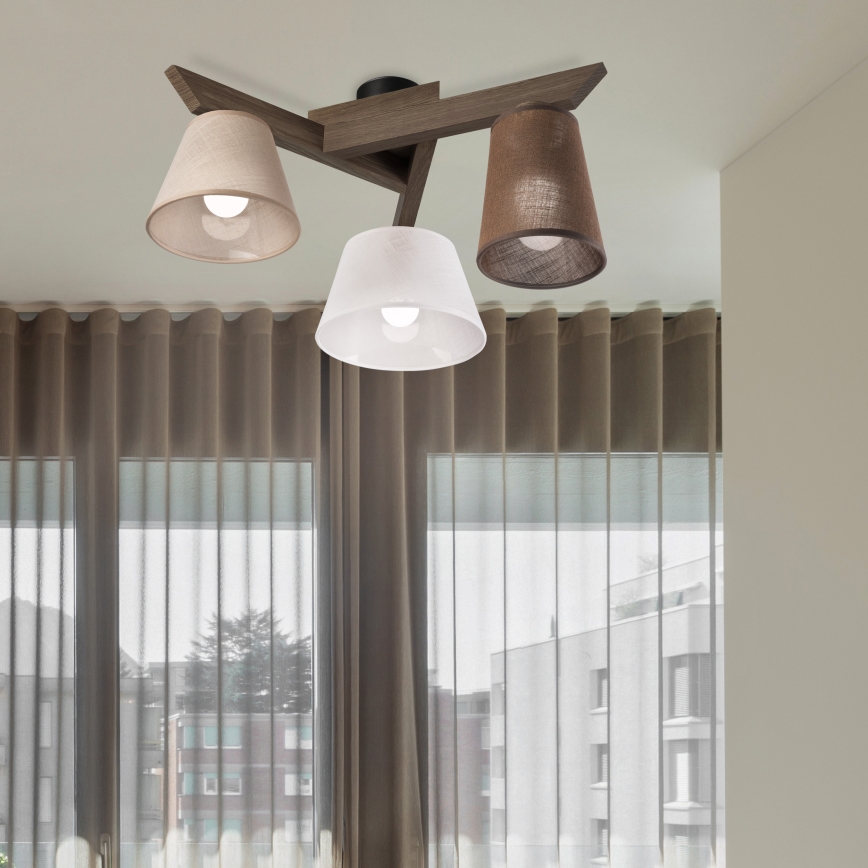 Brilagi - LED Pintakiinnitteinen kattovalaisin ANTHONY 3xE14/40W/230V tammi-pähkinä