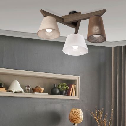 Brilagi - LED Pintakiinnitteinen kattovalaisin ANTHONY 3xE14/40W/230V tammi-pähkinä