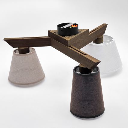 Brilagi - LED Pintakiinnitteinen kattovalaisin ANTHONY 3xE14/40W/230V tammi-pähkinä