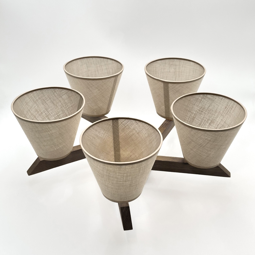 Brilagi - LED Pinta kattokruunu ANTHONY 5xE14/40W/230V tammi-pähkinä/beige