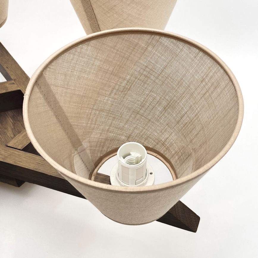 Brilagi - LED Pinta kattokruunu ANTHONY 5xE14/40W/230V tammi-pähkinä/beige