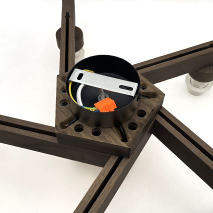 Brilagi - LED Pinta kattokruunu ANTHONY 5xE14/40W/230V tammi-pähkinä/beige