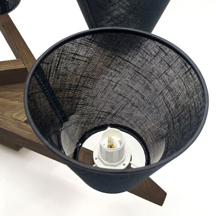 Brilagi - LED Pinta kattokruunu ANTHONY 5xE14/40W/230V tammi-pähkinä/musta