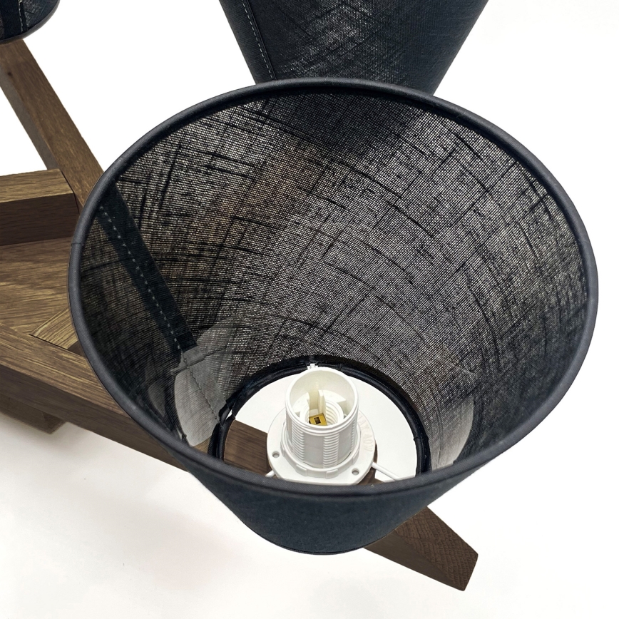 Brilagi - LED Pinta kattokruunu ANTHONY 5xE14/40W/230V tammi-pähkinä/musta