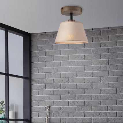 Brilagi - LED Pintakiinnitteinen kattokruunu ANTHONY 1xE14/60W/230V tammi-pähkinä/beige