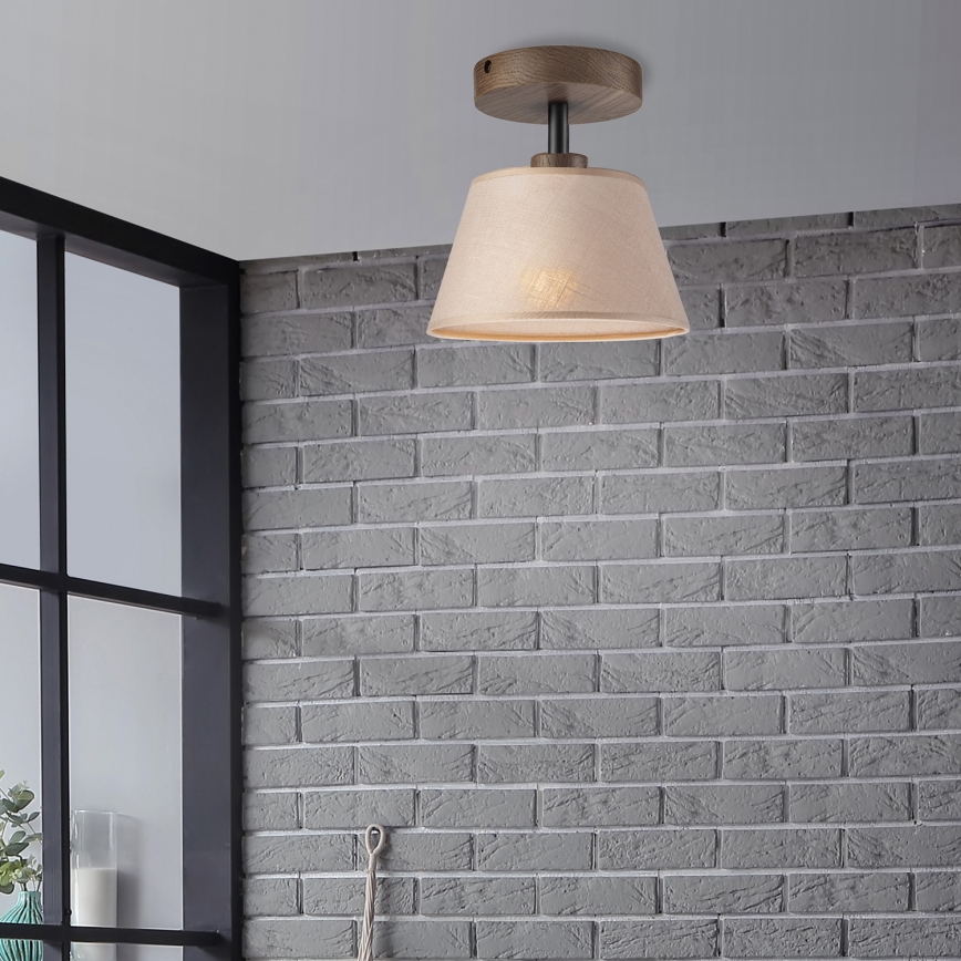 Brilagi - LED Pintakiinnitteinen kattokruunu ANTHONY 1xE14/60W/230V tammi-pähkinä/beige