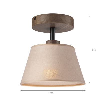 Brilagi - LED Pintakiinnitteinen kattokruunu ANTHONY 1xE14/60W/230V tammi-pähkinä/beige