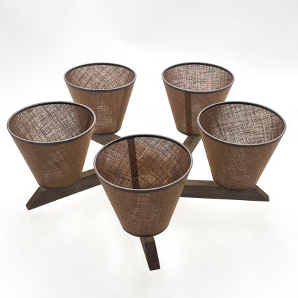 Brilagi - LED Katto- tai seinävalaisin ANTHONY 5xE14/40W/230V tammi-pähkinä/ruskea