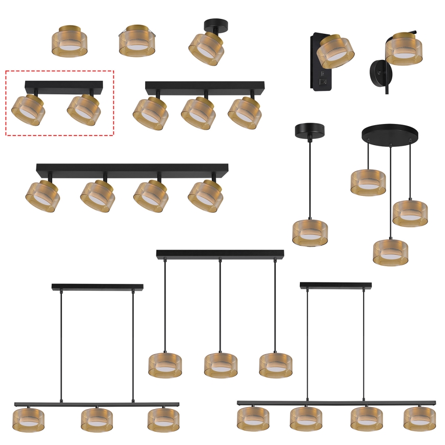 Brilagi - LED AURA LUX kohdevalaisin 2xGX53/30W/230V musta/kulta