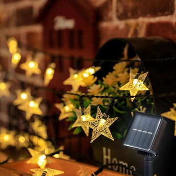 Brilagi - LED aurinkokäyttöinen koristevalosarja TÄHDET 50xLED/8 toimintoa 7m IP65 lämmin valkoinen 600 mAh