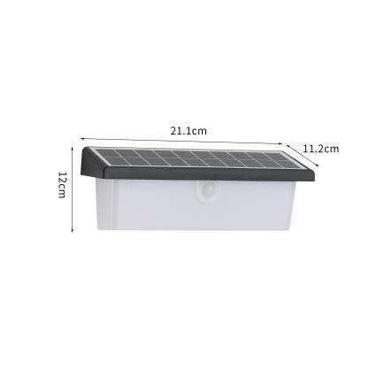 Brilagi - LED aurinkokäyttöinen seinävalaisin anturilla SUN RAY LED/6W/3,7V 2200 mAh IP44