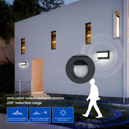 Brilagi - LED-aurinkoseinävalaisin anturilla SUN LUME LED/10W/3,7V 4000 mAh IP44