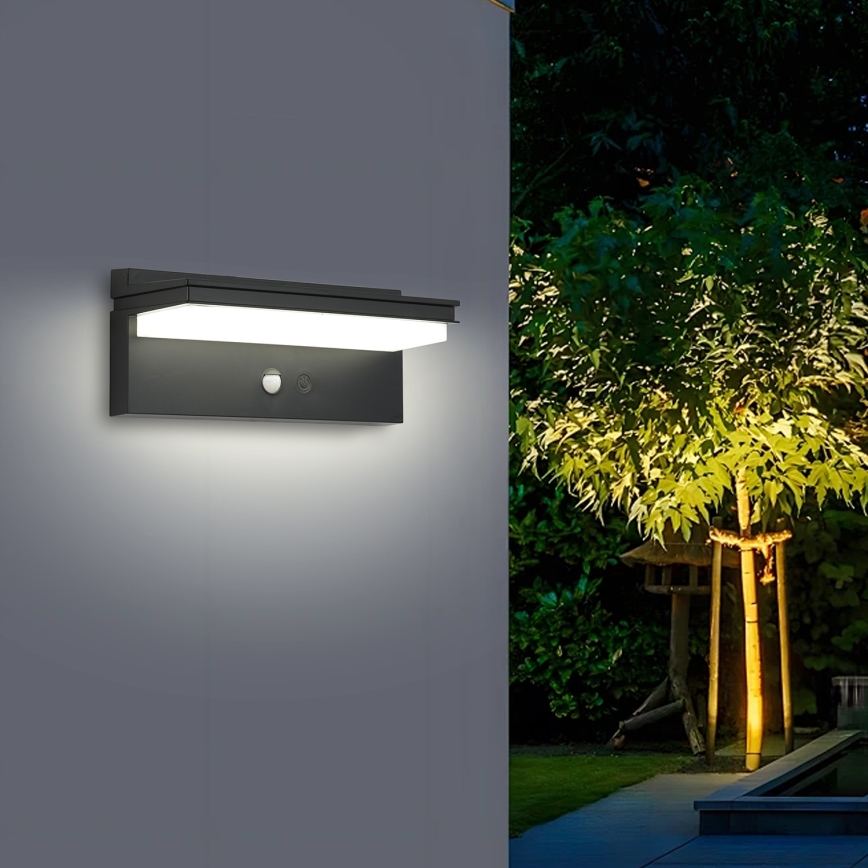 Brilagi - LED aurinkokennoseinävalaisin anturilla SUN SENSE LED/10W/3,7V 4000 mAh IP44