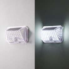 Brilagi - LED aurinkokenno seinävalo anturilla WALLIE LED/4W/3,7V 6500K IP64 hopea