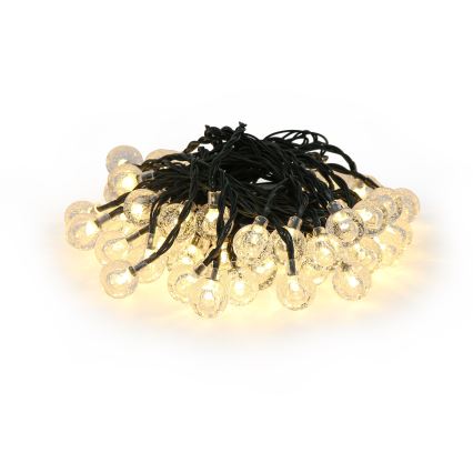 Brilagi - Aurinkokäyttöinen LED-koristevaloketju BUBBLE 50xLED/8 toimintoa 7m IP65 lämmin valkoinen 600 mAh