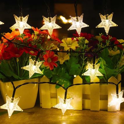 Brilagi - LED aurinkokäyttöinen koristevalosarja TÄHDET 50xLED/8 toimintoa 7m IP65 lämmin valkoinen 600 mAh