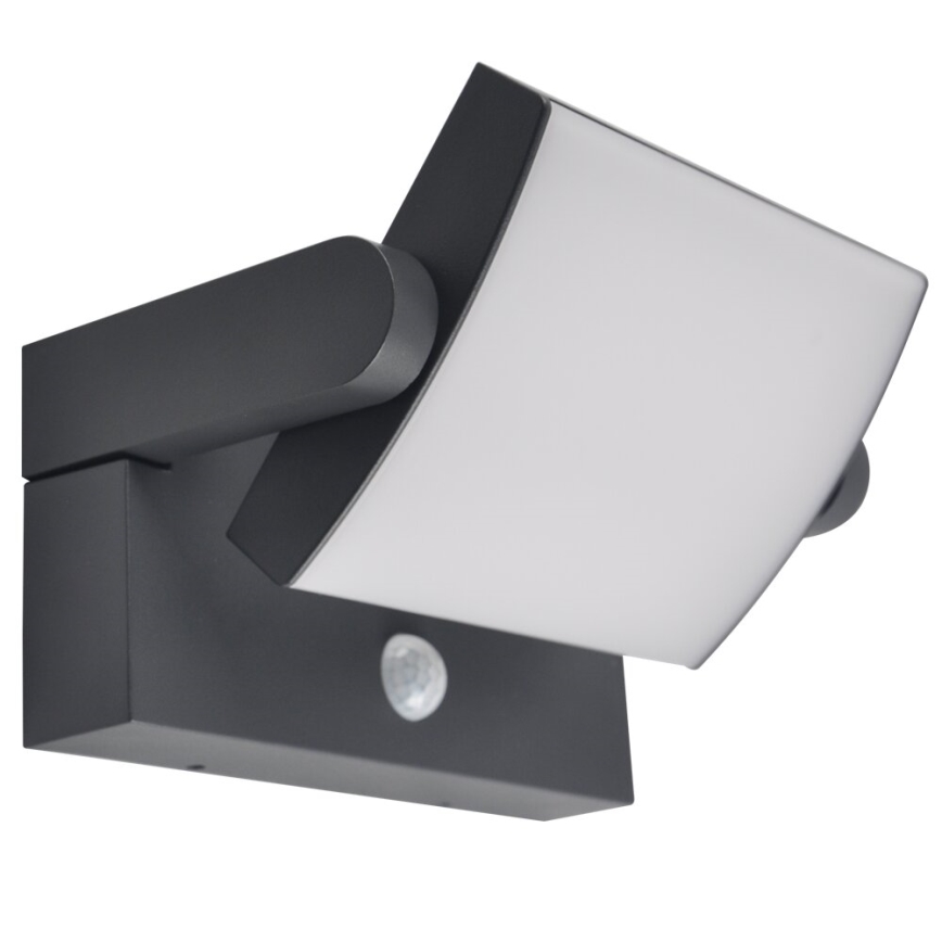 Brilagi - LED aurinkokäyttöinen seinävalaisin liiketunnistimella ja hämäräkytkimellä ANKLE LED/10W/3,7V 3000 mAh 3000K IP65 antrasiitti