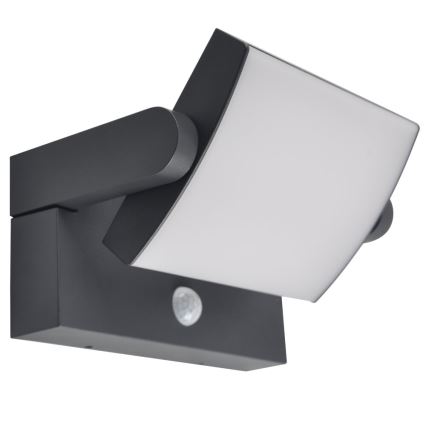 Brilagi - LED aurinkokäyttöinen seinävalaisin liiketunnistimella ja hämäräkytkimellä ANKLE LED/10W/3,7V 3000 mAh 3000K IP65 antrasiitti