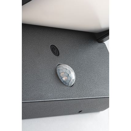 Brilagi - LED aurinkokäyttöinen seinävalaisin liiketunnistimella ja hämäräkytkimellä ANKLE LED/10W/3,7V 3000 mAh 3000K IP65 antrasiitti