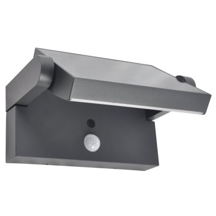 Brilagi - LED aurinkokäyttöinen seinävalaisin liiketunnistimella ja hämäräkytkimellä ANKLE LED/10W/3,7V 3000 mAh 4000K IP65 antrasiitti