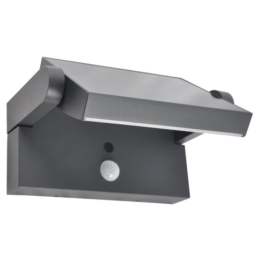 Brilagi - LED aurinkokäyttöinen seinävalaisin liiketunnistimella ja hämäräkytkimellä ANKLE LED/10W/3,7V 3000 mAh 4000K IP65 antrasiitti