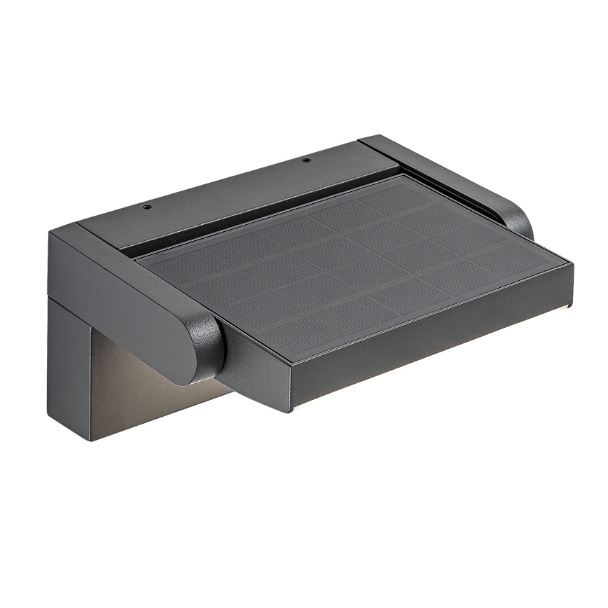 Brilagi - LED aurinkokäyttöinen seinävalaisin liiketunnistimella ja hämäräkytkimellä ANKLE LED/10W/3,7V 3000 mAh 4000K IP65 antrasiitti