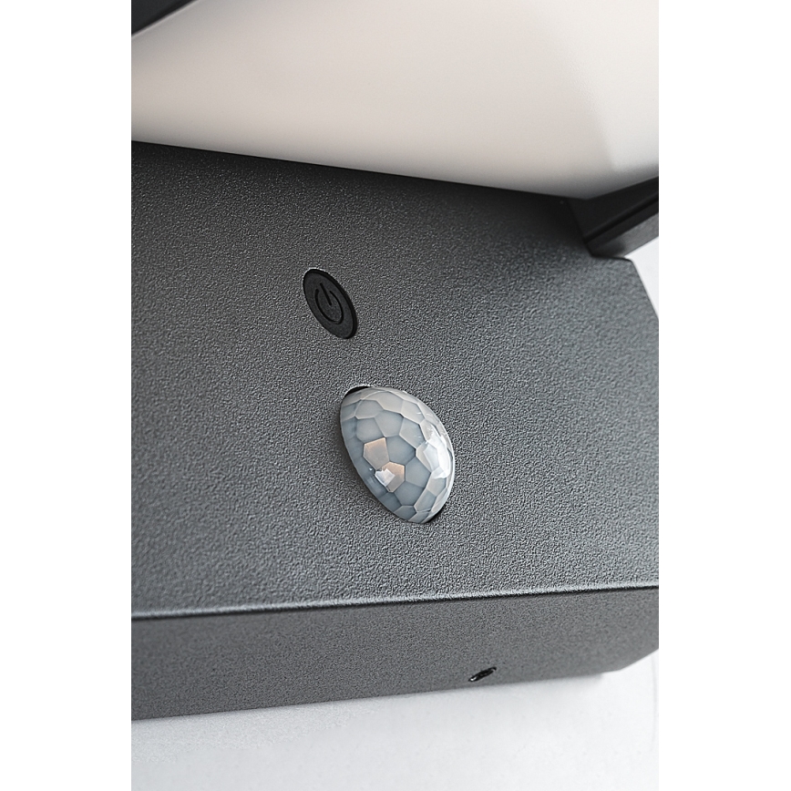 Brilagi - LED aurinkokäyttöinen seinävalaisin liiketunnistimella ja hämäräkytkimellä ANKLE LED/10W/3,7V 3000 mAh 4000K IP65 antrasiitti