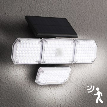 Brilagi - LED-aurinkoseinävalaisin liiketunnistimella ja hämäräkytkimellä WALLIE LED/5W/5,5V 2400 mAh IP65