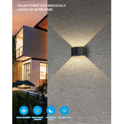 Brilagi - LED aurinkokäyttöinen seinävalaisin SOLAR CUBE LED/2W/3,2V 1300 mAh IP54