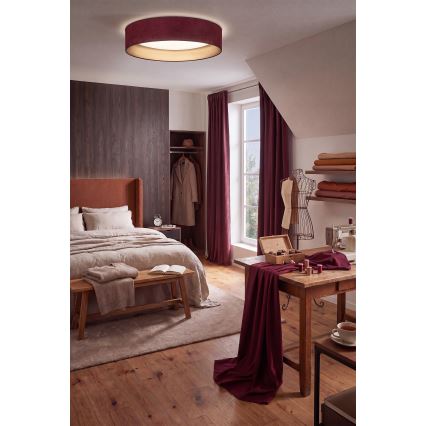 Brilagi - VELVET SMARTIX LED-himmennettävä kattovalaisin LED/36W/230V 3000–6000K halkaisija 55 cm viininpunainen/kultainen Wi‑Fi Tuya Beacon + kaukosäädin