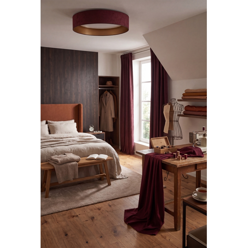 Brilagi - VELVET SMARTIX LED-himmennettävä kattovalaisin LED/36W/230V 3000–6000K halkaisija 55 cm viininpunainen/kultainen Wi‑Fi Tuya Beacon + kaukosäädin