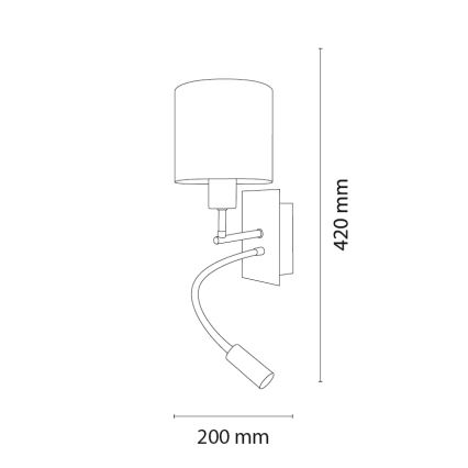 BRILAGI - LED-joustava seinävalaisin BOBO 1xE27/25W/230V + LED/3W mattakromi/vaaleanpunainen