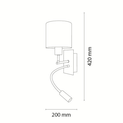 BRILAGI - LED Lasten säädettävä seinävalaisin BOBO 1xE27/25W/230V + LED/3W mattakromi/valkoinen/pupuaiheinen