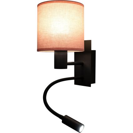BRILAGI - LED joustava seinävalaisin BOBO 1xE27/25W/230V + LED/3W musta/vaaleanpunainen