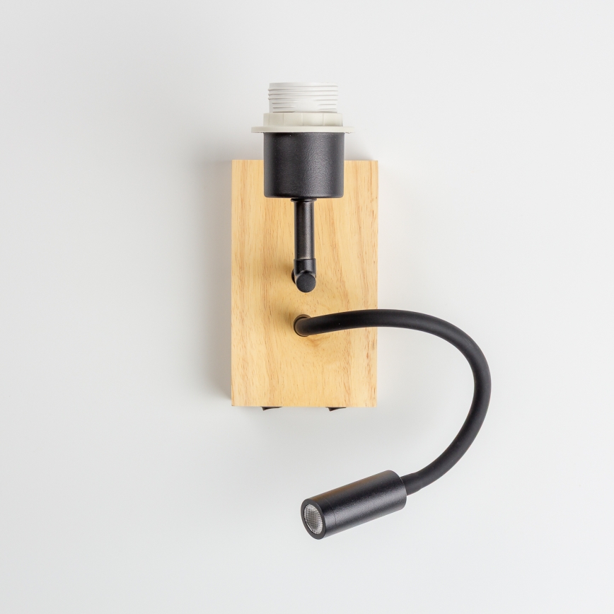 BRILAGI - LED lasten joustava seinälamppu BOBO WOOD 1xE27/25W/230V + integroitu LED 3W tammi/musta/valkoinen/yksisarviset