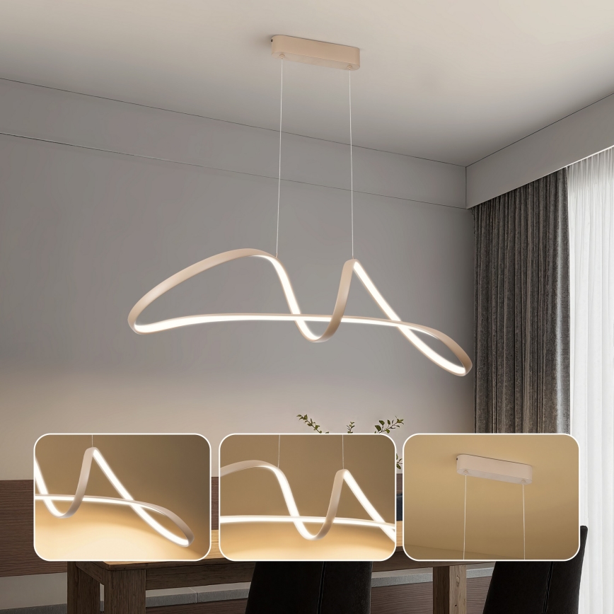 Brilagi - TWISTER LED-himmennettävä riippuvalaisin vaijerilla LED/60W/230V 3000-6000K beige + kaukosäädin