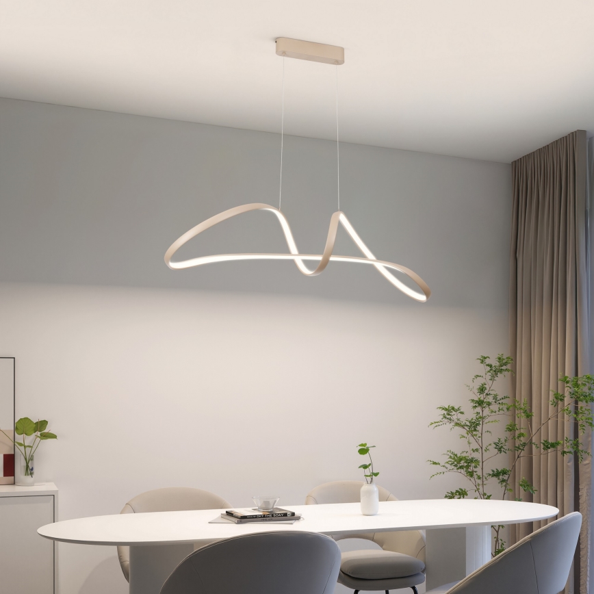 Brilagi - TWISTER LED-himmennettävä riippuvalaisin vaijerilla LED/60W/230V 3000-6000K beige + kaukosäädin
