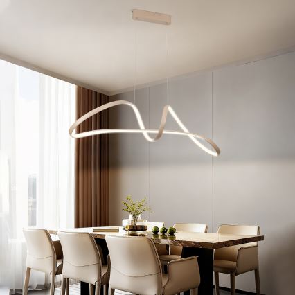 Brilagi - TWISTER LED-himmennettävä riippuvalaisin vaijerilla LED/60W/230V 3000-6000K beige + kaukosäädin