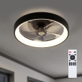 Brilagi - LED-himennettävä kattotuuletin LED/34W/230V 3000-6500K halkaisija 50 cm musta + kaukosäädin