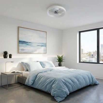Brilagi - himennettävä LED-kattotuuletin LED/34W/230V halkaisija 50 cm valkoinen + kaukosäädin