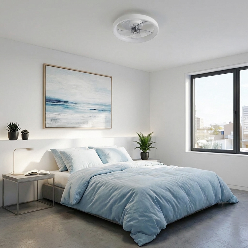 Brilagi - himennettävä LED-kattotuuletin LED/34W/230V halkaisija 50 cm valkoinen + kaukosäädin