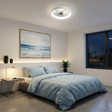 Brilagi - himennettävä LED-kattotuuletin LED/34W/230V halkaisija 50 cm valkoinen + kaukosäädin
