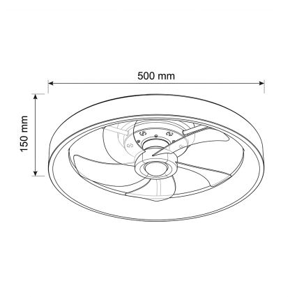 Brilagi - himennettävä LED-kattotuuletin LED/34W/230V halkaisija 50 cm valkoinen + kaukosäädin