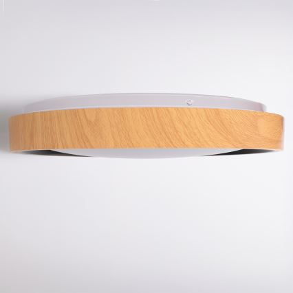 Brilagi - Himmennettävä LED-kattovalaisin FLOCO LED/48W/230V 3000-6500K halkaisija 40 cm puukuvio/musta + kaukosäädin