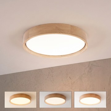 Brilagi - LED-himennettävä kattovalaisin MANAROLA REMOTE LED/24W/230V 3000-6500K halkaisija 41 cm tammi + kaukosäädin