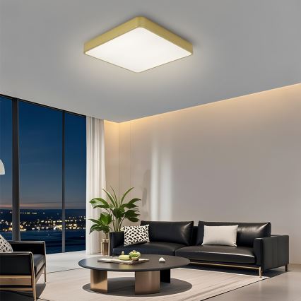 Brilagi - himmennettävä LED-kattovalaisin POOL LED/48W/230V 3000-6000K 50x50 cm kultainen + kaukosäädin