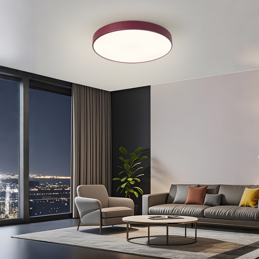 Brilagi - POOL LED/60W/230V himmennettävä kattavalaisin 3000-6000K halkaisija 50 cm burgundinpunainen + kauko-ohjain