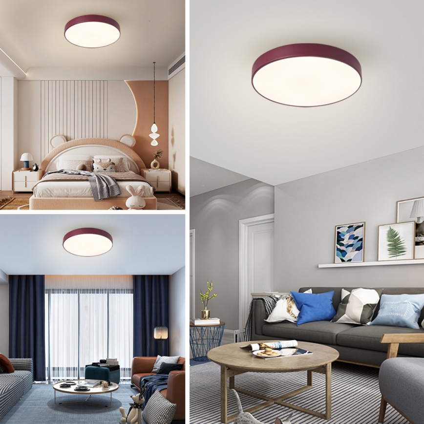 Brilagi - POOL LED/60W/230V himmennettävä kattavalaisin 3000-6000K halkaisija 50 cm burgundinpunainen + kauko-ohjain